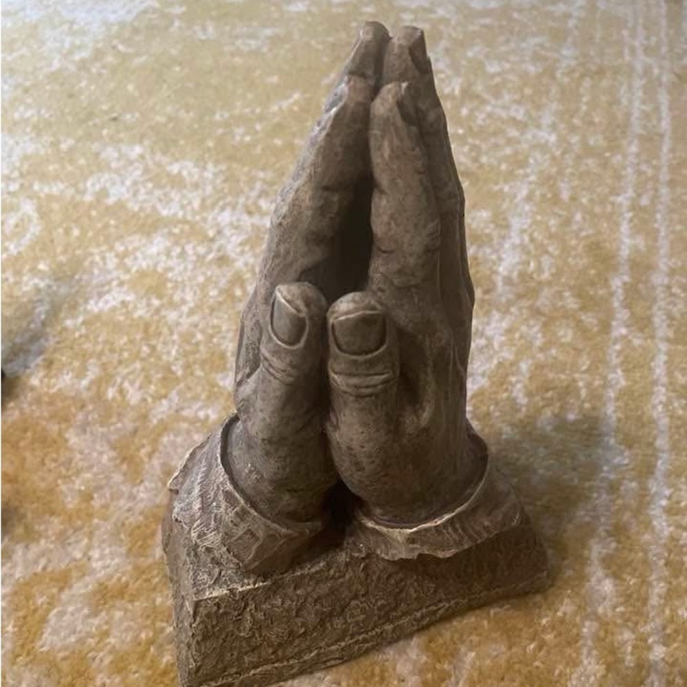 Praying Hands Sculpture in Brown